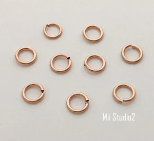 50 Stck. 5 mm 20,5 Stärke 14k Roségold gefüllt rund OFFENER SPRUNGRING Stecker R05rg  - Bild 1 von 2