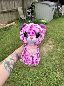 TY Beanie Boos- GLAMOUR the 6" LEOPARD Exclusive Purple Pink Girls - Picture 1 of 8