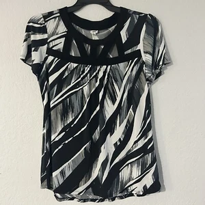 Perseption Concept Size Large Women's Multicolored Short Sleeve Blouse Top - Picture 1 of 5
