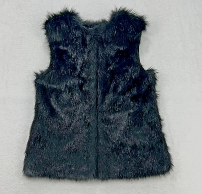 Chaleco de piel sintética INC para mujer S/M negro tejido espalda suave y acogedor artículo llamativo A+ Foto 1 de 4