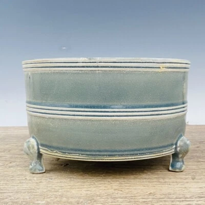 9,2» Китай старинный тан династии Ru фарфора три ножки зеркало коробка  - Изображение 1 из 4