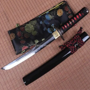 Unokubi Zukuri Folded Steel Clay Tempered Tanto Japanese Samurai Short Sword - Picture 1 of 17