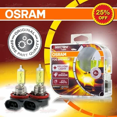H11 OSRAM FOG BREAKER 2600K GELB Yellow Look Scheinwerfer Lampen x2 64211FBR-HCB - Bild 1 von 4