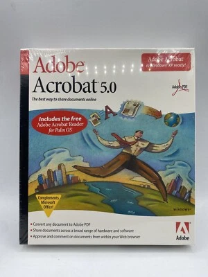 Adobe Acrobat 5.0 PC Box in a box para Windows PDF XP - Novo lacrado - Imagem 1 de 4