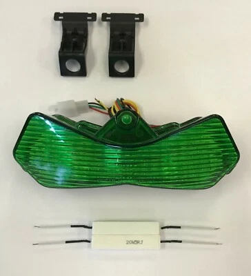 03-04 ZX6RR 636 Z1000 LED Luz Trasera Verde Señales Integradas y Freno Foto 1 de 4