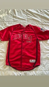 True Fan MLB Pre-Owned Los Angeles Angels Baseball Youth Jersey Youth Sz: L - Picture 1 of 7