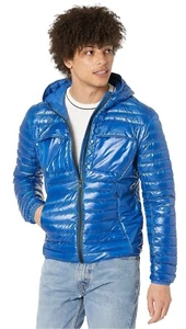 $459 COLMAR ORIGINALS men's Lightweight Down Hoodie Jacket 56/46/L Electric Blue - Picture 1 of 17