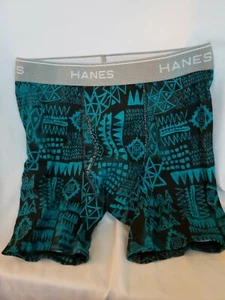 Boy’s Large Hanes Blue Tribal Print Boxer Briefs New 1 Pair - Picture 1 of 3
