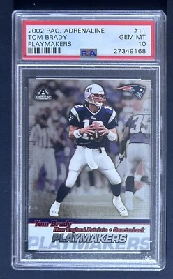2002 Pacific Adrenaline TOM BRADY Playmakers #11 PSA 10 - Image 1 of 3