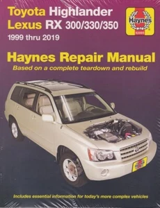 2001-2019 Toyota Highlander 1999-2019 RX300 RX330 350 Haynes Repair Manual 3734 - Picture 1 of 1