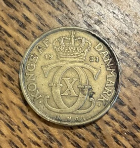 1931 DANMARK - 1 KRONE COIN - Picture 1 of 2