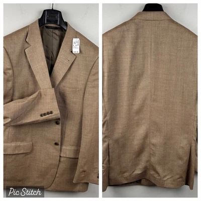Chaqueta deportiva Blazer Jos A Bank Traveler a medida para hombre marrón seda y lana 46R nueva con etiquetas Foto 1 de 4