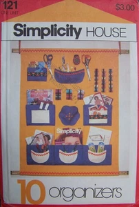 VTG Simplicity 121 Home Decor 10 WALL ORGANIZERS Closet Nursery Bedside Pattern - Picture 1 of 2