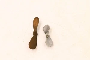 Lot Of Two Vintage Model Boat Propellers Brass 3.25" Aluminum 2.25" Unmarked - Picture 1 of 7