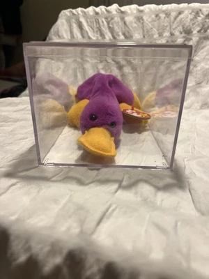 1993 In Case W/tags Ty Beanie Baby Patti Platypus PVC pellets Retired Vintage - Image 1 of 4