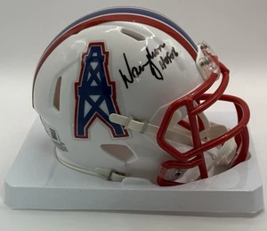Warren Moon Autograph Signed Houston Oilers Mini Helmet w/ HOF 06 - BAS - Picture 1 of 2