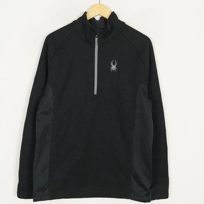 Pull homme SPYDER taille L pull noir 1/4 zip col haut polyester vêtements... - Photo 1/4