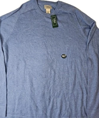 LL Bean Men’s XL  Cotton/Cashmere Crewneck Blue NWT - Image 1 of 4