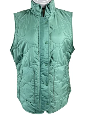 Croft Barrow Chaleco Acolchado Talla L Cremallera Completa y Broche Forrado de Vellón 2 Bolsillos Verde Foto 1 de 4
