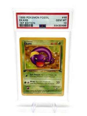 1999 POKÉMON FOSSIL EKANS 1st EDITION PSA 10 - Image 1 of 2