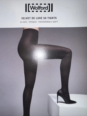 Wolford Velvet De Luxe 50 Tights Color: Anthracite Size: Large 10687 - Image 1 of 3