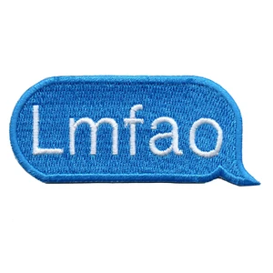 Lmfao Blue Text Bubble Embroidered Iron On Patch - Picture 1 of 2