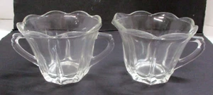 Vintage Clear Depression Glass Creamer and Sugar Set - Picture 1 of 4