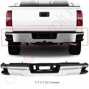 Chrome Rear Bumper with Sensor Hole For 14-18 Chevy Silverado GMC Sierra 1500 - Picture 1 of 7