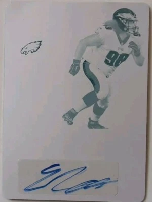 ELIJAH QUALLS 2017 Panini Contenders RC Ticket AUTO PRINTING PLATE SP 1/1 Eagles - Image 1 of 2