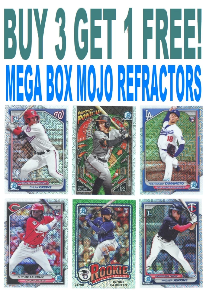 2024 Bowman Mega Box MOJO REFRACTORS - You Pick/Choose (BUY 3 GET 1 FREE!) - Image 1 of 1