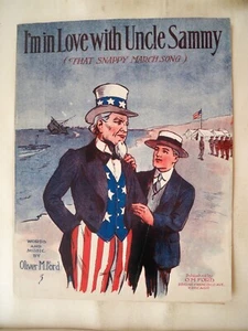 UNCLE SAM WWI WORLD WAR I Sheet Music Song 1917 I'm In Love With Uncle Sammy - Picture 1 of 1