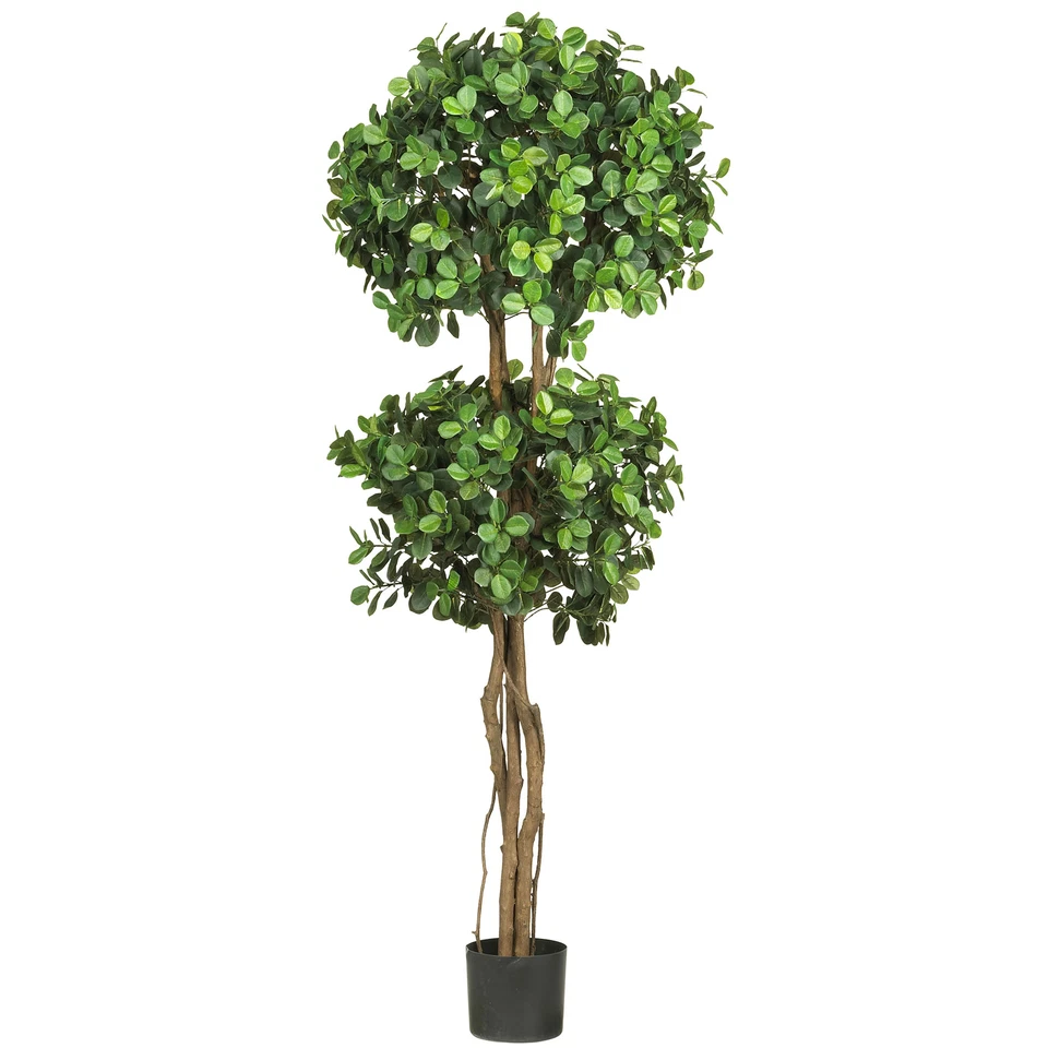 Nearly Natural 5.5' Eucalyptus Double Ball Topiary Silk Tree Realistic Decor - Image 1 of 1