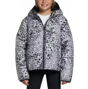 DSG Girl's Insulated Jacket PRT Watercolor Dots Black Different Size - Picture 1 of 3