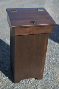 Wood trash can | Upright trash bin | Multiple colors available | Amish handmade - Picture 1 of 3