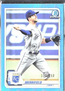 2020 Bowman Chrome #6 Whit Merrifield Blue Refractor Excellent