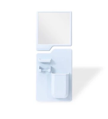 Stick On Mirror & Shower Caddy Set Light Blue 🎯 - Image 1 of 4