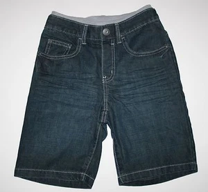 New Gymboree Boys 4 year Dark Wash Double Waist Denim Jeans Cargo Pull on Shorts - Picture 1 of 3