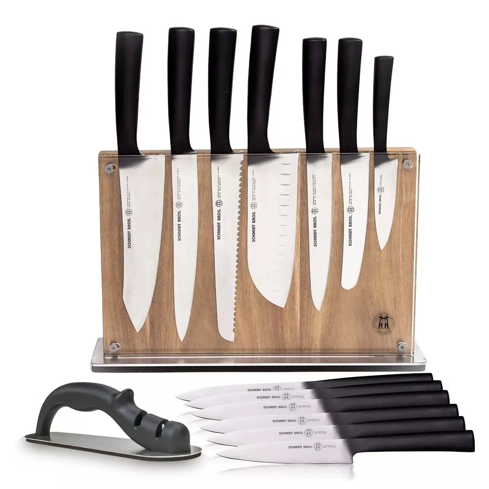 Schmidt Brothers Cutlery Carbon 6 15pc Knife Block Set: Stainless Steel Kitchen  - Image 1 of 1