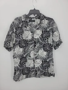 Pacsun Hemd Herren Large schwarz weiß Blumen Hawaii Tropical Kurzarm Strick - Bild 1 von 10