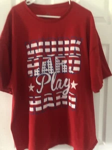 Take that t shirt (Work Hard Play Hard) 5XL Red blue and white￼ - Picture 1 of 6