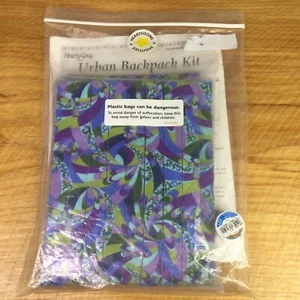 Hearthsong Urban Backpack Fabric Knit Kit Bag Craft Purple Blue Green READ - Picture 1 of 7