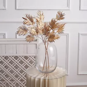 3 Metallic Gold 24 in Artificial Palm Leaves BRANCHES Party Events Decorations - Picture 1 of 9