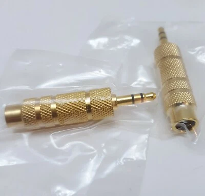 3.5mm MALE to 6.35mm FEMALE Adapter (15 pcs.) JACK PLUG AUDIO STEREO CONNECTOR - Image 1 of 4