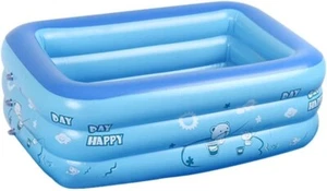 PARTYBLAST Blow up Pool, Inflatable Pool 83x57x24 Inch, blue - Picture 1 of 3