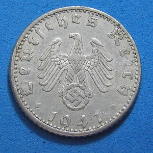 Third Reich Germany 50 Reichspfennig Coin 1941-A, KM-96, Free S/H after 1st item - Picture 1 of 2