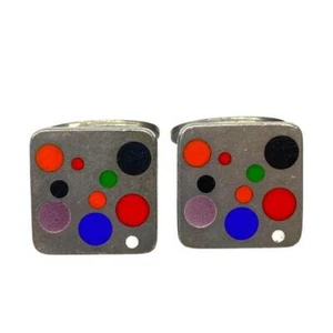 GEORG JENSEN SV925 93A sterling silver Domino cufflinks Square - Picture 1 of 6