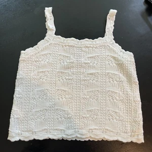 NIC+ZOE Crochet Tank Top Women's M Paper White Pullover Styling Sleeveless - Picture 1 of 7