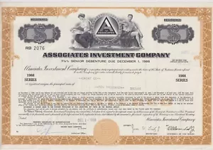 1968 Certificato obbligazionario Associates Investment Company - Foto 1 di 1