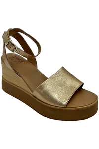 Naturalizer Women's Brynn Faux Leather Summer Wedge Sandals Gold - Picture 1 of 3