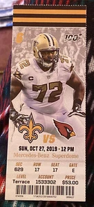Cardinals Saints '19 Ticket Stub Drew Brees 1st NFL QB To Break 75K Yds Passing - Picture 1 of 1